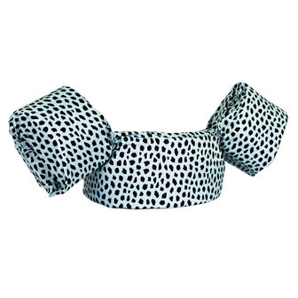 05 HappySwimmer - Puddle jumper zwembandjes/zwemvest voor peuters en kleuters mint/groen met Cheetah print