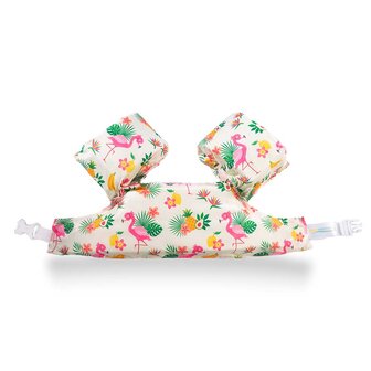 Puddle jumper zwembandjes/zwemvest voor peuters en kleuters met flamingo print