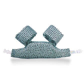 Puddle jumper zwembandjes/zwemvest voor peuters en kleuters mint/groen met Cheetah print