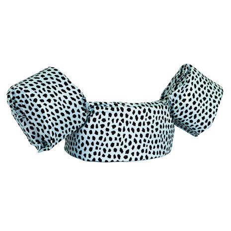 05 HappySwimmer - Puddle jumper zwembandjes/zwemvest voor peuters en kleuters mint/groen met Cheetah print