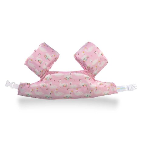 Puddle jumper zwembandjes/zwemvest voor peuters en kleuters met Zwaantjes print