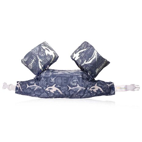 HappySwimmer - Puddle jumper zwembandjes/zwemvest voor peuters en kleuters met Ocean print