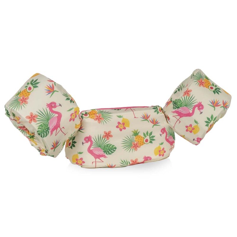 HappySwimmer - Puddle jumper zwembandjes/zwemvest voor peuters en kleuters met flamingo print