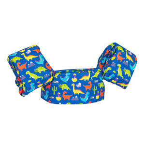 02 HappySwimmer  - Puddle jumper zwembandjes/zwemvest voor peuters en kleuters met Dinosaurus print